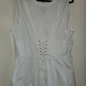 NWT White sleeveless corset tie top Soprano brand